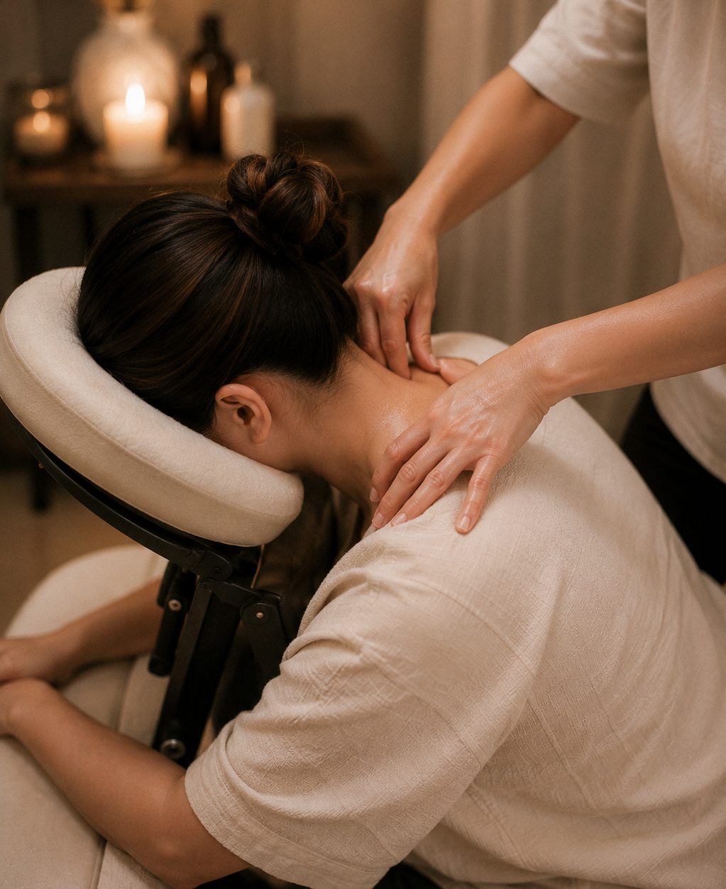 Shoulder and neck massage by a Hairaholic expert